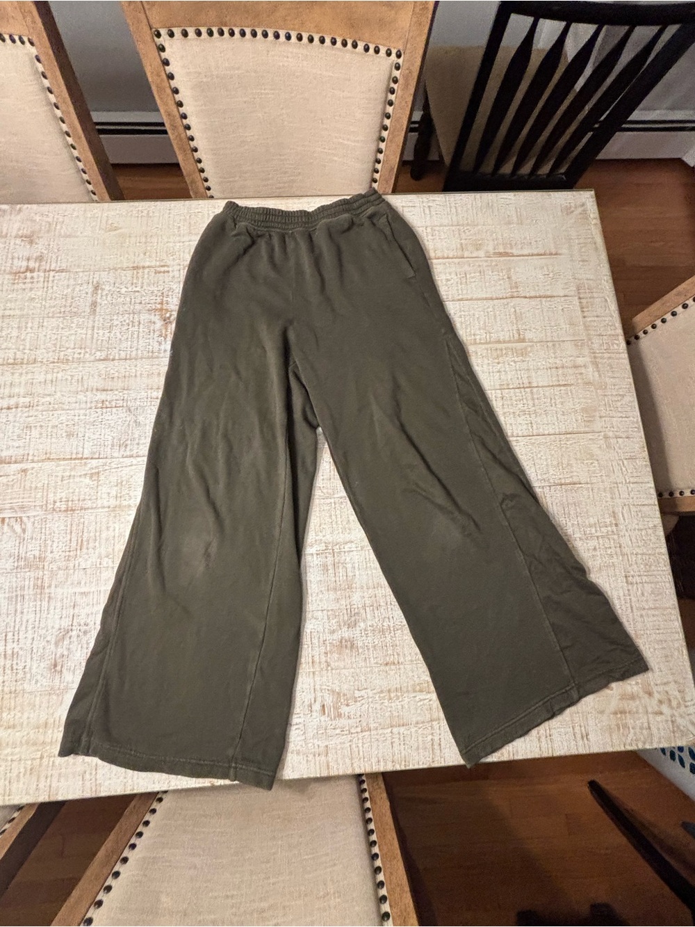 aerie Olive Green Wide-Leg Pull-On Pants
